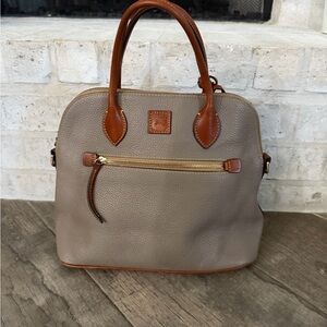Dooney & Bourke Taupe Tan Leather Handbag and Wallet